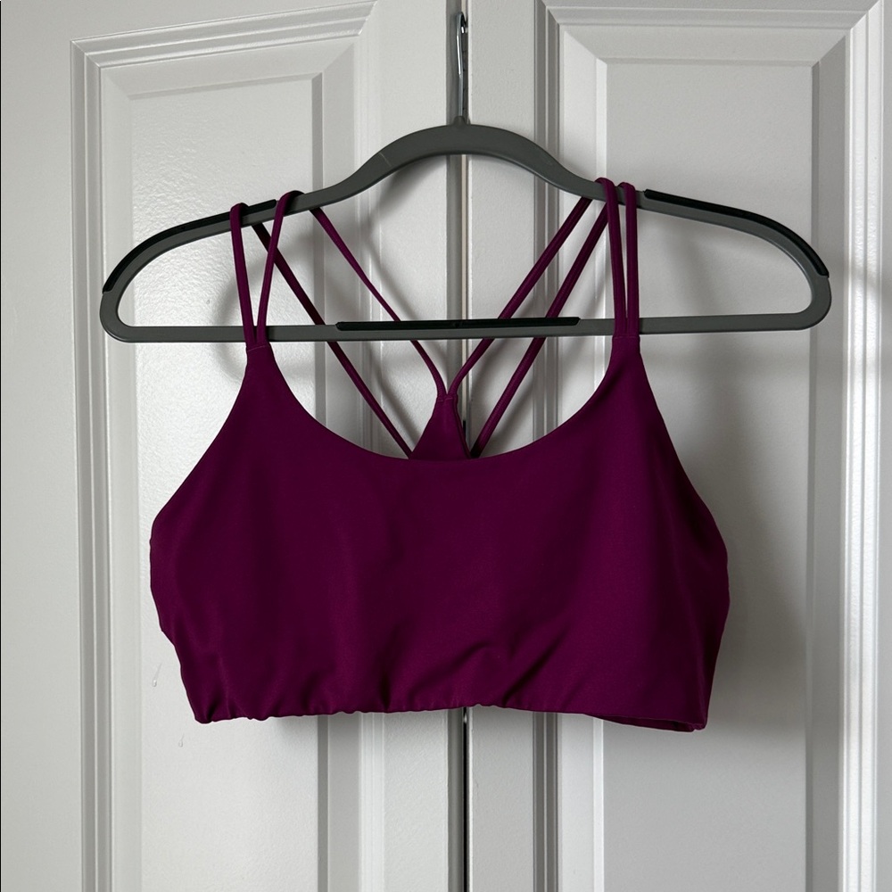 Fabletics Strappy Magenta Sports Bra